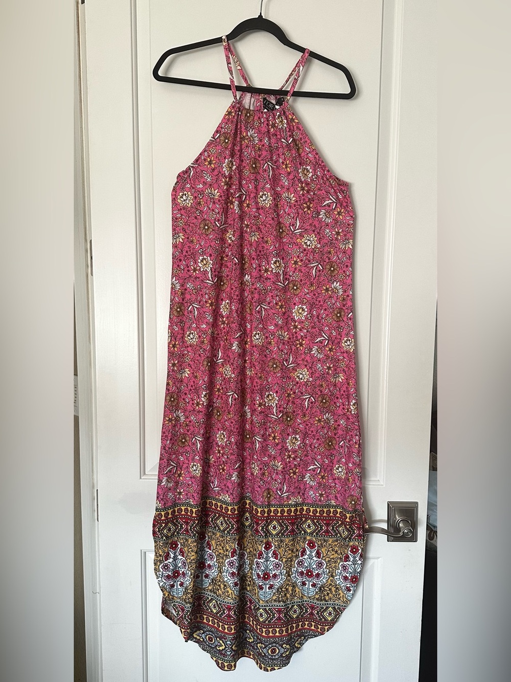 Floral Pink Halter Maxi Skirt
